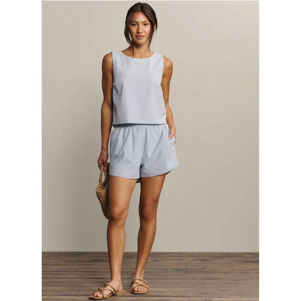 NEW RHONE stripe saltair tank top in washed navy